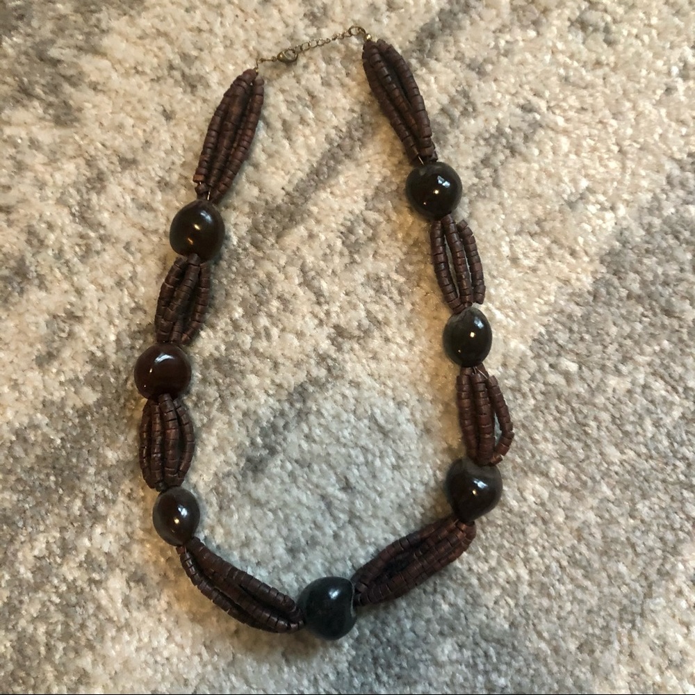 Wood bead necklace